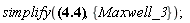 simplify(Physics[Vectors][Curl](Physics[Vectors][Curl](D__flux_(x, y, z, t)/varepsilon)) = -mu*(diff(diff(D__flux_(x, y, z, t), t), t)), {Maxwell_3})