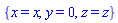 {x = x, y = 0, z = z}