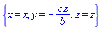 {x = x, y = -c*z/b, z = z}