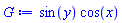 sin(y)*cos(x)