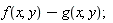 f(x, y)-g(x, y)