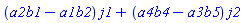 (a2b1-a1b2)*j1+(a4b4-a3b5)*j2