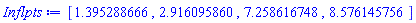 [1.395288666, 2.916095860, 7.258616748, 8.576145756]