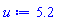 u := 5.2