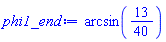 arcsin(13/40)