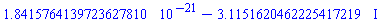 0.18415764139723627810e-20-3.1151620462225417219*I