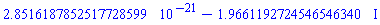 0.28516187852517728599e-20-1.9661192724546546340*I