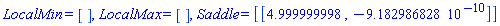 LocalMin = [], LocalMax = [], Saddle = [[4.999999998, -0.9182986828e-9]]