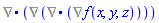 %Nabla(%Nabla(%Nabla(%Nabla(f(x, y, z)))))