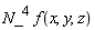 N_^4*f(x, y, z)