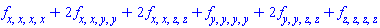 diff(diff(diff(diff(f(x, y, z), x), x), x), x)+2*(diff(diff(diff(diff(f(x, y, z), x), x), y), y))+2*(diff(diff(diff(diff(f(x, y, z), x), x), z), z))+diff(diff(diff(diff(f(x, y, z), y), y), y), y)+2*(diff(diff(diff(diff(f(x, y, z), y), y), z), z))+diff(diff(diff(diff(f(x, y, z), z), z), z), z)