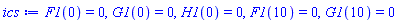 F1(0) = 0, G1(0) = 0, H1(0) = 0, F1(10) = 0, G1(10) = 0