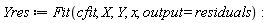 Yres := Fit(cfit, X, Y, x, output = residuals)