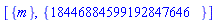 [{m}, {18446884599192847646}]