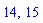 14, 15