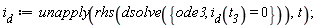 i__d := unapply(rhs(dsolve({ode3, i__d(t__3) = 0})), t)
