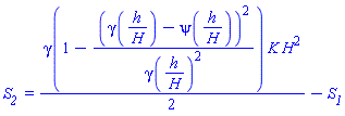 `S__2 ` = (1/2)*gamma(1-(gamma(h/H)-psi(h/H))^2/gamma(h/H)^2)*K*H^2-S__1
