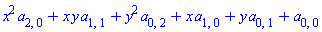 x^2*a[2, 0]+x*y*a[1, 1]+y^2*a[0, 2]+x*a[1, 0]+y*a[0, 1]+a[0, 0]