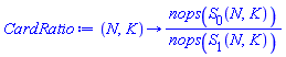 proc (N, K) options operator, arrow; nops(S[0](N, K))/nops(S[1](N, K)) end proc