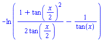 -ln((1/2)*(1+tan((1/2)*x)^2)/tan((1/2)*x)-1/tan(x))