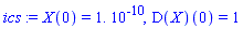X(0) = 0.1e-9, (D(X))(0) = 1