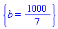 {b = 1000/7}