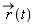 `#mover(mi("r"),mo("&rarr;"))`(t)