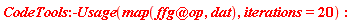 CodeTools:-Usage(map(`@`(ffg, op), dat), iterations = 20)