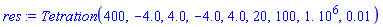 Tetration(400, -4.0, 4.0, -4.0, 4.0, 20, 100, 0.1e7, 0.1e-1)