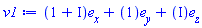 Vector(3, {(1) = 1+I, (2) = 1, (3) = I})
