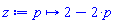 proc (p) options operator, arrow; 2-2*p end proc