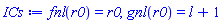 fnl(r0) = r0, gnl(r0) = l+1