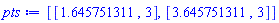 [[1.645751311, 3], [3.645751311, 3]]