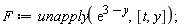 F := unapply(exp(3-y), [t, y])