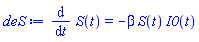 diff(S(t), t) = -beta*S(t)*I0(t)