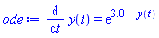 diff(y(t), t) = exp(3.0-y(t))