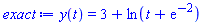 y(t) = 3+ln(t+exp(-2))