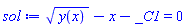 y(x)^(1/2)-x-_C1 = 0