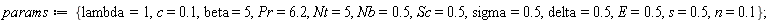 params := {E = .5, Nb = .5, Nt = 5, Pr = 6.2, Sc = .5, beta = 5, c = .1, delta = .5, lambda = 1, n = .1, s = .5, sigma = .5}