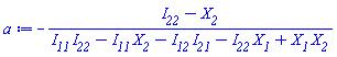 -(I__22-X__2)/(I__11*I__22-I__11*X__2-I__12*I__21-I__22*X__1+X__1*X__2)