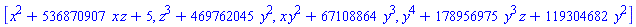 [x^2+536870907*x*z+5, z^3+469762045*y^2, x*y^2+67108864*y^3, y^4+178956975*y^3*z+119304682*y^2]
