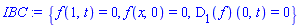 {f(1, t) = 0, f(x, 0) = 0, (D[1](f))(0, t) = 0}