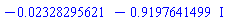 -0.2328295621e-1-.9197641499*I