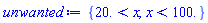 {20. < x, x < 100.}