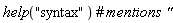 help("syntax")