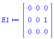 Matrix(3, 3, {(1, 1) = 0, (1, 2) = 0, (1, 3) = 0, (2, 1) = 0, (2, 2) = 0, (2, 3) = 1, (3, 1) = 0, (3, 2) = 0, (3, 3) = 0})