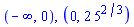 RealRange(-infinity, Open(0)), RealRange(Open(0), Open(2*5^(2/3)))