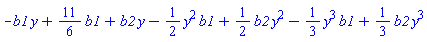 -b1*y+(11/6)*b1+b2*y-(1/2)*y^2*b1+(1/2)*b2*y^2-(1/3)*y^3*b1+(1/3)*b2*y^3
