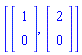 [Vector(2, {(1) = 1, (2) = 0}), Vector(2, {(1) = 2, (2) = 0})]