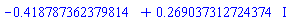 -.418787362379814+.269037312724374*I